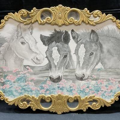 Ellie Haggerty Horses Mirrored Carousel Panel
