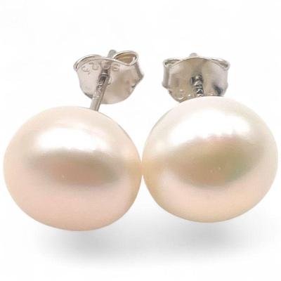 Freshwater Pearl Stud Earrings on 925 Sterling Silver