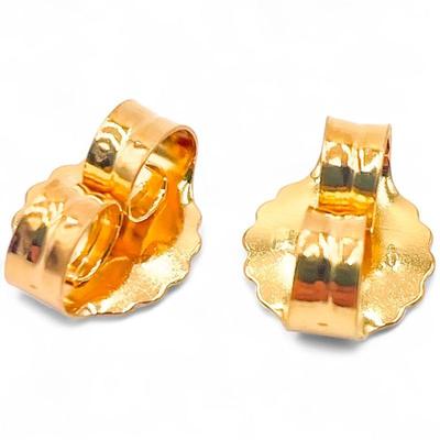 Set of Three Pairs of 925 Sterling Silver Gold-Tone Earring Backs