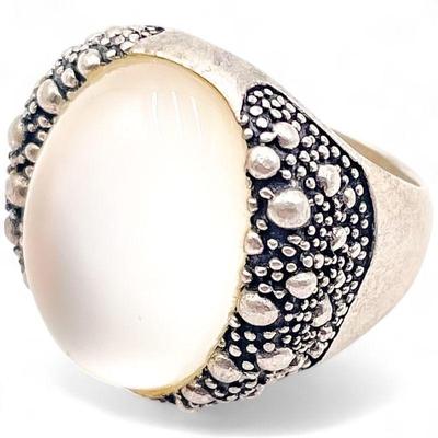 Michael Dawkins 925 Sterling Silver Ring with Mother of Pearl Size 7