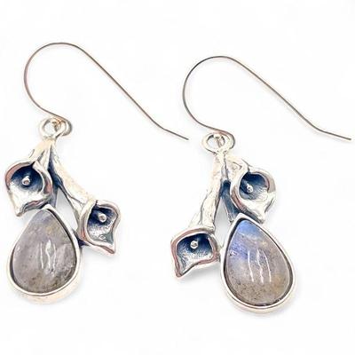Sterling Silver and Labradorite Dangle Earrings