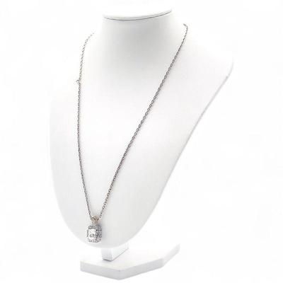 Sterling Silver Pendant Necklace with CZ Accents