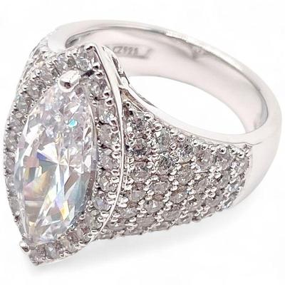 925 Sterling Silver CZ Marquise Ring Size 6.5