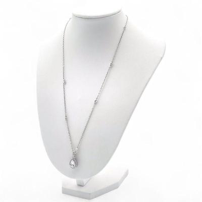Sterling Silver Necklace with Teardrop Pendant