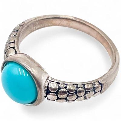 Michael Dawkins 925 Sterling Silver Ring with Blue Turquoise Stone