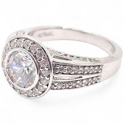 Ritani Sterling Silver Ring with Cubic Zirconia Size 8
