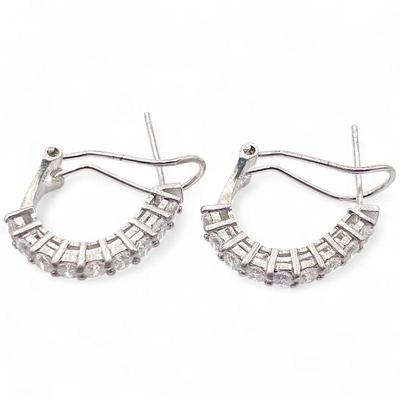 Sterling Silver FAS 925 Thai Hoop Earrings
