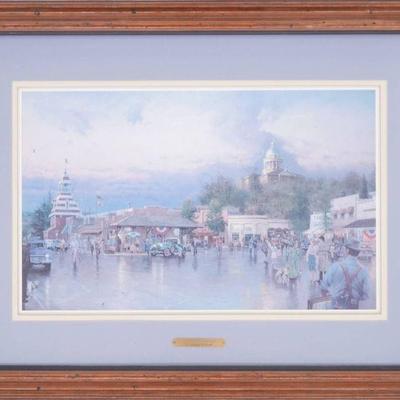 Framed Reproduction of Auburn Centennial by Thomas Kinkade