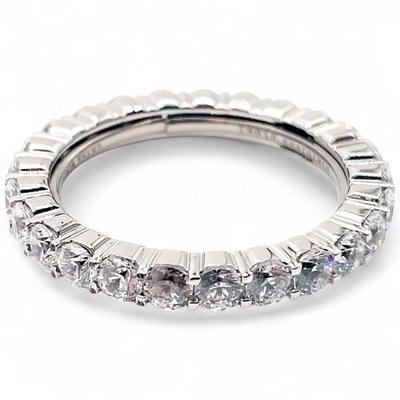 JCM 925 Sterling Silver and Stainless Steel CZ Eternity Ring Size 7
