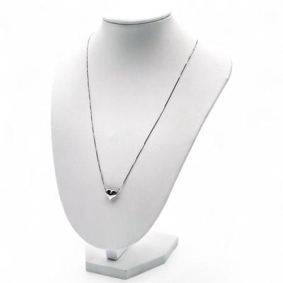 14K White Gold Necklace with Heart Pendant