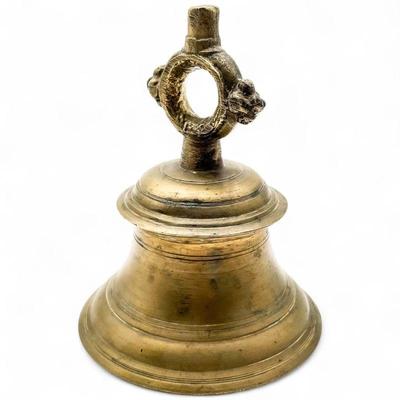 Antique Indian Hand-Forged Brass Bell