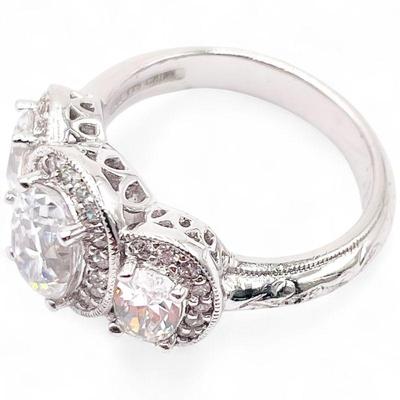 Tacori 925 Sterling Silver CZ Ring Size 7