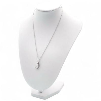 925 Sterling Silver Necklace w/ Cubic Zirconia "J" Pendant