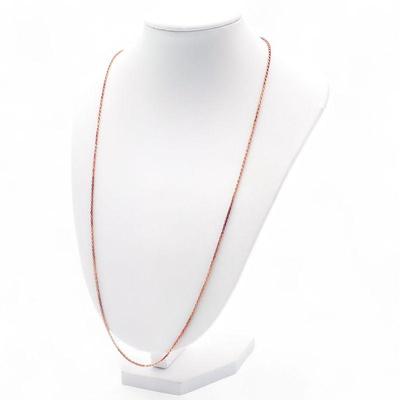 925 Sterling Silver Rose Gold-Tone Rope Chain Necklace