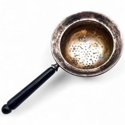 Vintage Sterling Silver Watson Tea Strainer with Black Handle