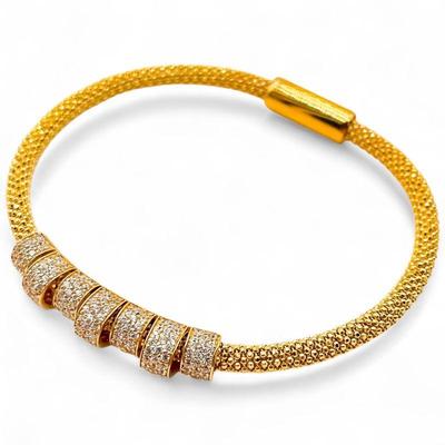 Gold-Plated Bangle Bracelet w/Magnetic Clasp
