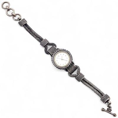 Vintage Suarti 925 Sterling Silver Rope Bracelet Watch