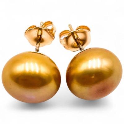 14K Gold South Sea Pearl Stud Earrings