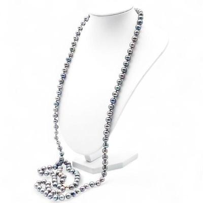 37" Freshwater Tahitian Pearl Necklace with 14k Gold Clasp