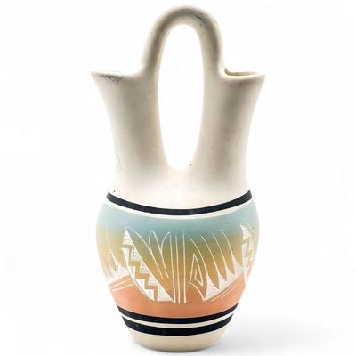 Signed Silas Navajo Native American Wedding Vase