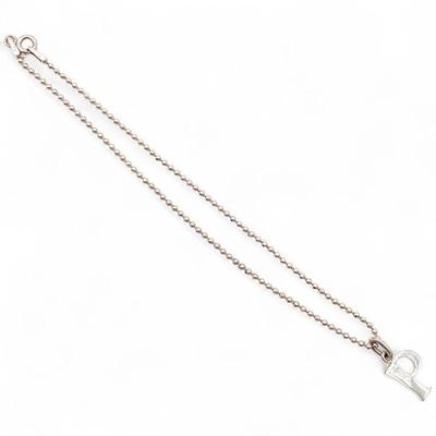 925 Sterling Silver "P" Pendant Anklet