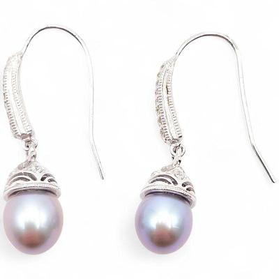 Tacori IV 925 Sterling Silver Earrings with CZ and Pearl