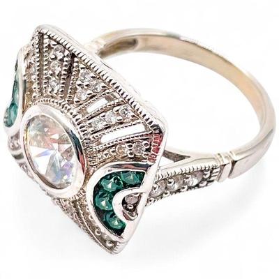 ESPO 925 Sterling Silver Ring with CZ Stones Size 7