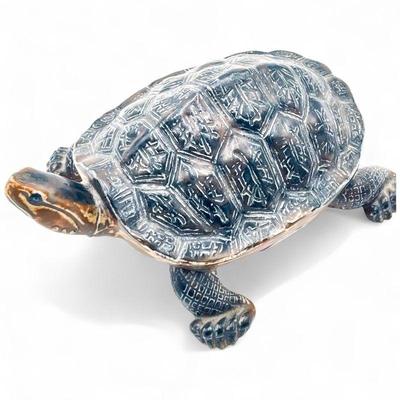Japanese Realistic Ceramic Turtle Figurine
