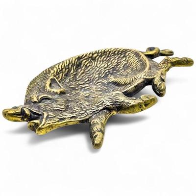 Vintage England Bronze Brass Wild Boar Pin Tray