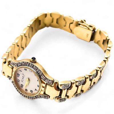 Bulova 14K Gold Women's Wristwatch with Diamond Accents