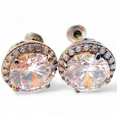 Vanna K CZ Halo Stud Earrings