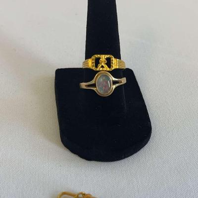 18K Tested Gold Rings And Charm
