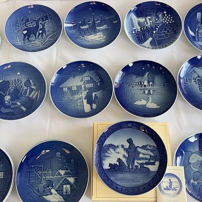 Vintage Porcelain Plate Set “Bing & Grøndahl” Blue