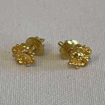 18K Gold Earrings-Tested