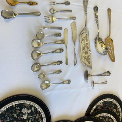 Ornate Silver-Plate Flatware & Placemat Set
