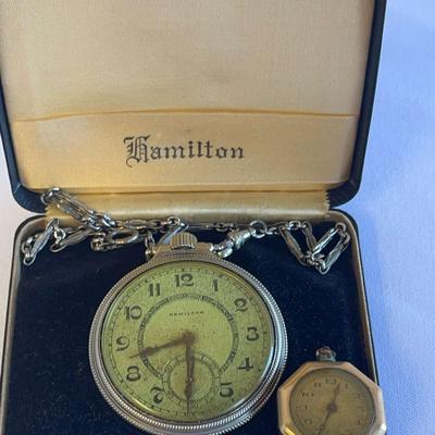 Vintage Hamilton Pocket Watch & Swiss Watch Face