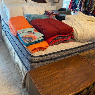 bedroom night stands Serta mattress, bedding