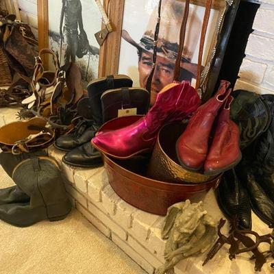 Assortment of Men and Woman Cowboy boots; Justin 13B, Nocona 14B, TannerMark Ladies 7.5