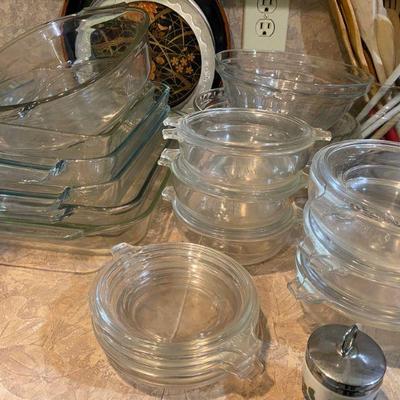 tons of pyrex of all shapes and sizes