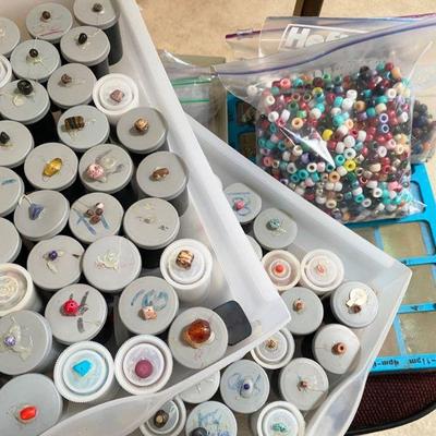 large variety of beads for making jewelry and jewelry accessories