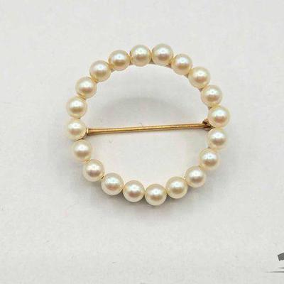#776 • 14k Gold and Pearl Pin, 4.1g
