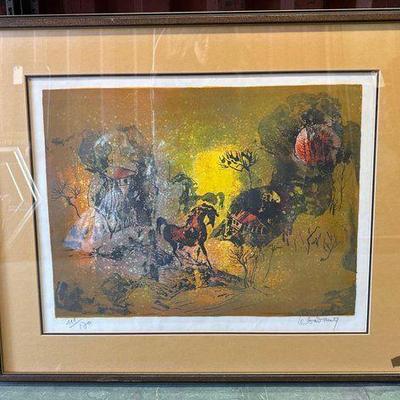 #6002 • Village Scene Lithograph by Hoi Lebadang
