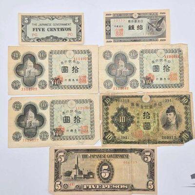#1712 • (7) Japanese Banknotes
