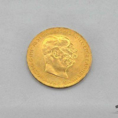 #1212 • 1915 Australian 100 Corona Gold Coin, 33.8g
