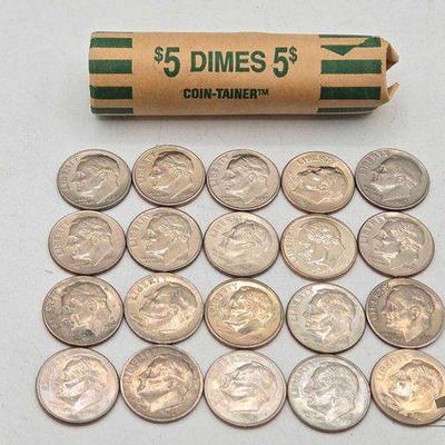 #1558 • (20) Loose Roosevelt Dimes & (1) Roll
