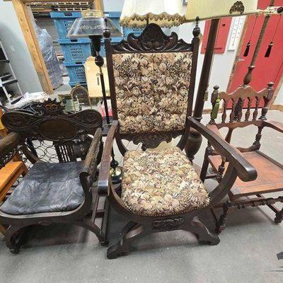 #2074 • (3) Wooden Chairs
