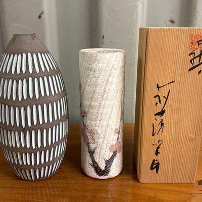 #7528 • Ingrid Atterberg Ceramic Vase & Japanese Vase
