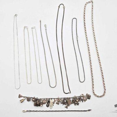 #906 • Sterling Silver Necklaces & Bracelets, 121.4g
