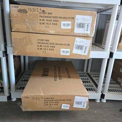 #13812 • NEW!!! (3) Luoxiao Square Coffee Table Walnut & Black
