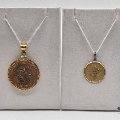 #800 • (2) 10k Gold Pendants, 11.5g
